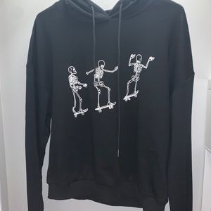 SHEIN black skeleton hoodie